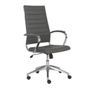 Chairs Best Office Chair - 22.25" X 27" X 45.25" High Back Office Chair in Gray with Aluminum Base HomeRoots