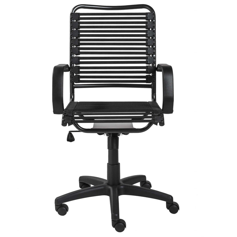 Chairs Best Office Chair - 23.04" X 25.6" X 41.74" Black Flat Bungie Cords High Back Office Chair with Graphite Black Frame and Base HomeRoots