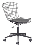 Chairs Best Office Chair - 23.2" x 23.2" x 33.1" Black, Leatherette, Chromed Steel, Office Chair w/ Cushion HomeRoots