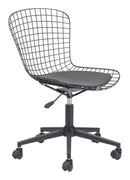 Chairs Best Office Chair - 23.2" x 23.2" x 33.1" Black, Leatherette, Chromed Steel, Office Chair w/ Cushion HomeRoots