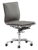 Chairs Best Office Chair - 23" x 23" x 36.6" Gray, Leatherette, Chromed Steel, Plus Armless Office Chair HomeRoots