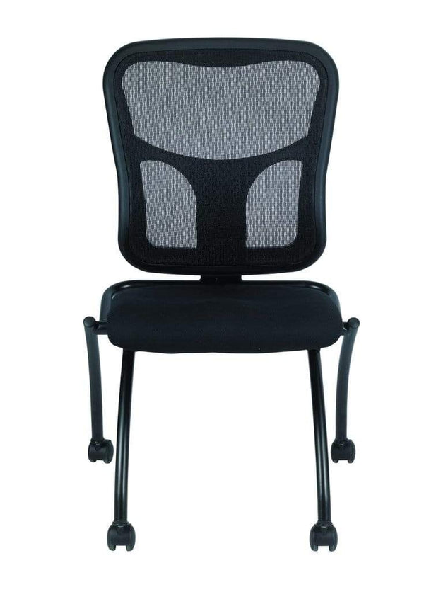 Chairs Best Office Chair - 24" x 24.5" x 37.5" 5807 Black Mesh / Fabric Guest Chair HomeRoots