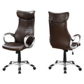 Chairs Best Office Chair - 25'.2" x 26" x 47'.5" Brown, Foam, Metal, Nylon - Office Chair High Back Executive HomeRoots