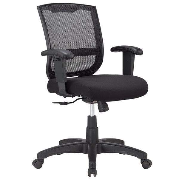 Chairs Best Office Chair - 25" x 21.45" x 36" Black Mesh / Fabric Chair HomeRoots