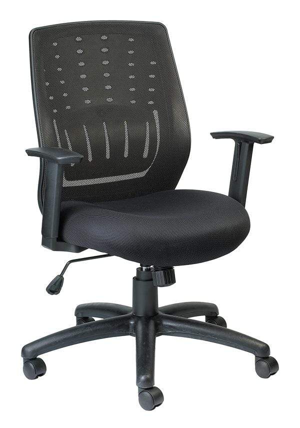Chairs Best Office Chair - 26.6" x 24.2" x 37" Black Mesh / Fabric Chair HomeRoots
