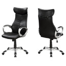 Chairs Best Office Chair - 26" x 25'.5" x 99" Black, Silver, Foam, Metal - High Back Office Chair HomeRoots