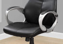 Chairs Best Office Chair - 26" x 25'.5" x 99" Black, Silver, Foam, Metal - High Back Office Chair HomeRoots