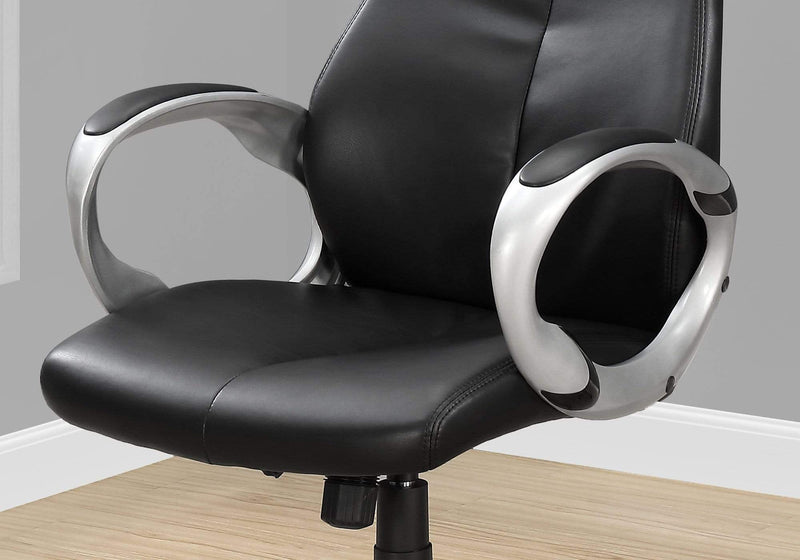 Chairs Best Office Chair - 26" x 25'.5" x 99" Black, Silver, Foam, Metal - High Back Office Chair HomeRoots