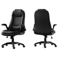 Chairs Best Office Chair - 28'.5" x 29'.5" x 94" Black, Leather Look High Back - Executive Office Chair HomeRoots