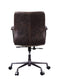 Chairs Best Office Chair - 28" X 25" X 38" Distress Chocolate Top Grain Leather Metal Upholstered (Seat) Casters Engineered Wood Executive Office Chair HomeRoots