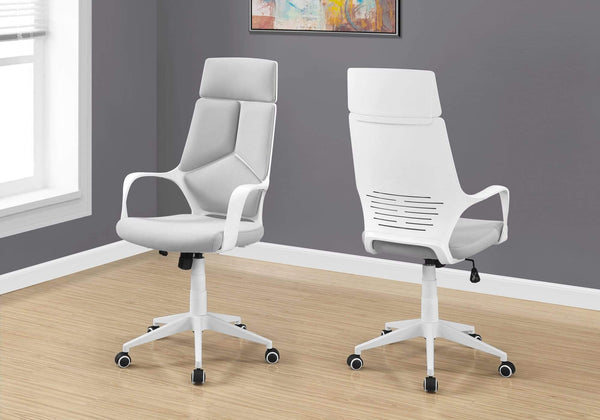 Chairs Best Office Chair - 45.75" Foam, White Polypropylene, MDF, and Metal High Back Office Chair HomeRoots