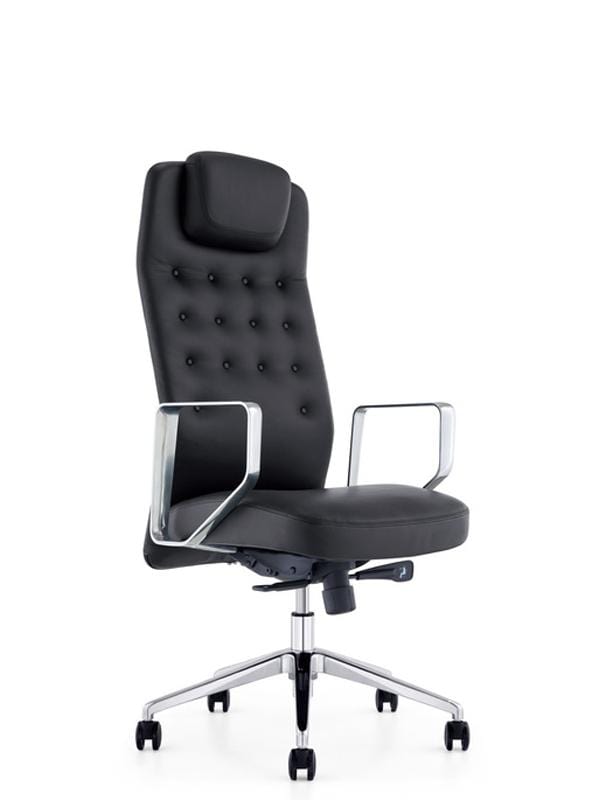 Chairs Best Office Chair - 51" Black Plastic and Aluminum High-Back Office Chair HomeRoots