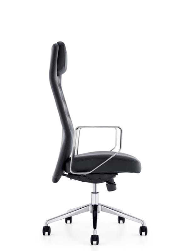 Chairs Best Office Chair - 51" Black Plastic and Aluminum High-Back Office Chair HomeRoots