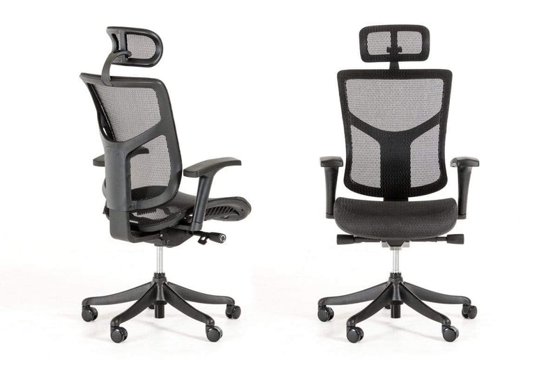 Chairs Best Office Chair - 52" Black Plastic and Aluminum Office Chair HomeRoots