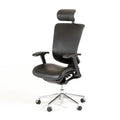 Chairs Best Office Chair - 53" Black Leather, Plastic, and Aluminum Office Chair HomeRoots
