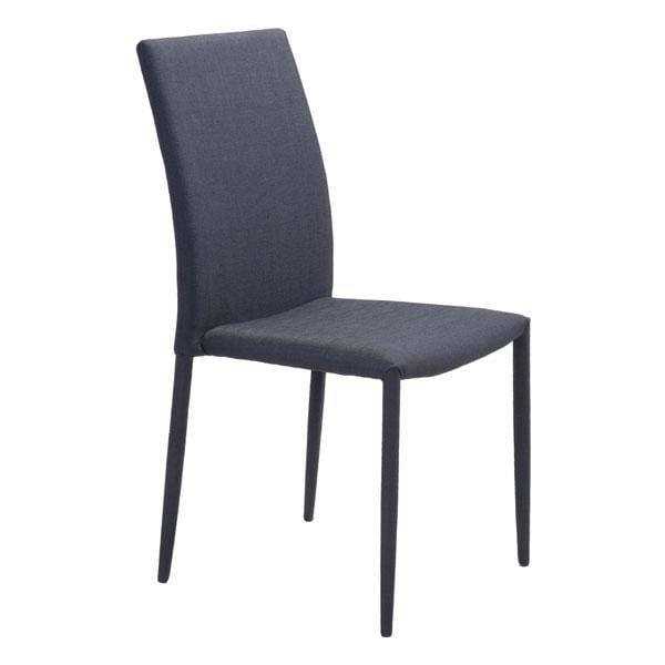 Chairs Black Accent Chair - 16.9" X 21.7" X 35" Black Polyblend Steel Dining Chair HomeRoots