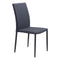 Chairs Black Accent Chair - 16.9" X 21.7" X 35" Black Polyblend Steel Dining Chair HomeRoots