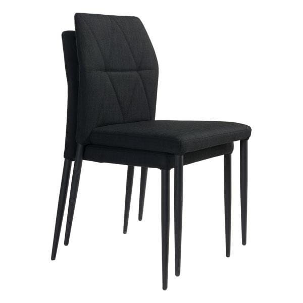 Chairs Black Accent Chair - 17.7" X 21.7" X 33.5" Black Poly Dining Chair HomeRoots