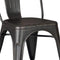 Chairs Black Accent Chair - 18" Black Distressed Metal Dining Chair With Back in a Set of 2 HomeRoots