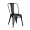 Chairs Black Accent Chair - 18" Matte Black Metal Dining Chair With Back in a Set of 2 HomeRoots