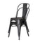 Chairs Black Accent Chair - 18" Matte Black Metal Dining Chair With Back in a Set of 2 HomeRoots