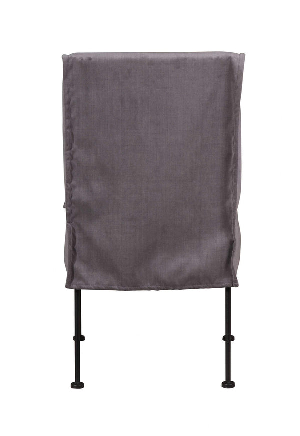 Chairs Black Accent Chair - 20" X 18" X 35" Black Metal Polyester Linen Dining Chair HomeRoots