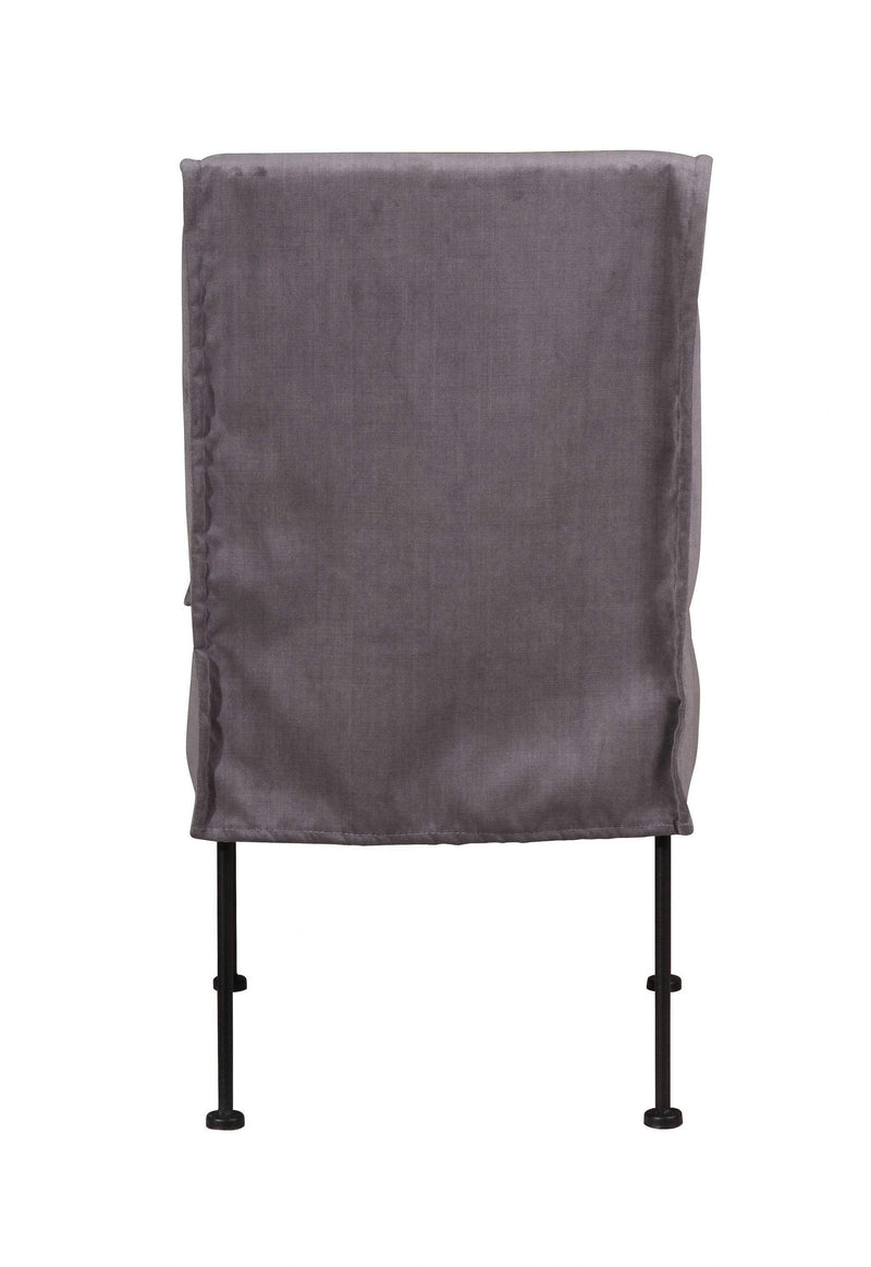 Chairs Black Accent Chair - 20" X 18" X 35" Black Metal Polyester Linen Dining Chair HomeRoots