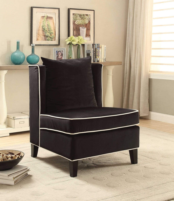 Chairs Black Accent Chair - 29" X 32" X 39" Black Leather Accent Chair HomeRoots