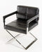 Chairs Black Accent Chair - 30" Black Bonded Leather and Metal Accent Chair HomeRoots