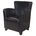 Chairs Black Accent Chair - 30" x 30" x 35" Black, Foam, Solid Wood, Leather-Look - Accent Chair HomeRoots