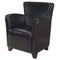 Chairs Black Accent Chair - 30" x 30" x 35" Black, Foam, Solid Wood, Leather-Look - Accent Chair HomeRoots