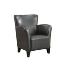 Chairs Black Accent Chair - 30" x 30" x 35" Grey, Black, Foam, Solid Wood, Leather-Look - Accent Chair HomeRoots