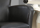 Chairs Black Accent Chair - 30" x 30" x 35" Grey, Black, Foam, Solid Wood, Leather-Look - Accent Chair HomeRoots