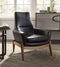 Chairs Black Accent Chair - 30" X 33" X 40" Black Top Grain Leather Accent Chair HomeRoots