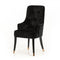 Chairs Black Accent Chair - 38" Black Velvet Fabric Dining Chair HomeRoots
