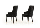 Chairs Black Accent Chair - 38" Black Velvet Fabric Dining Chair HomeRoots