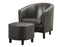 Chairs Black Accent Chair - 45'.5" x 49" x 45'.5" Charcoal, Black, Foam, Solid Wood, Leather-Look - Accent Chair HomeRoots