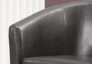 Chairs Black Accent Chair - 45'.5" x 49" x 45'.5" Charcoal, Black, Foam, Solid Wood, Leather-Look - Accent Chair HomeRoots