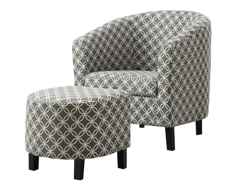 Chairs Black Accent Chair - 45'.5" x 49" x 45'.5" Grey, Black, Foam, Solid Wood, Cotton, Linen - Accent Chair HomeRoots