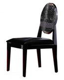 Chairs Black Accent Chair - Two 38" Black Velour and Wood Dining Chairs HomeRoots
