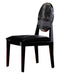 Chairs Black Accent Chair - Two 38" Black Velour and Wood Dining Chairs HomeRoots