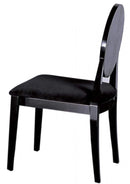 Chairs Black Accent Chair - Two 38" Black Velour and Wood Dining Chairs HomeRoots