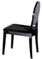 Chairs Black Accent Chair - Two 38" Black Velour and Wood Dining Chairs HomeRoots