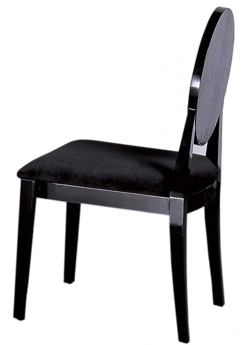 Chairs Black Accent Chair - Two 38" Black Velour and Wood Dining Chairs HomeRoots