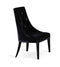 Chairs Black Accent Chair - Two 40" Black Velour Fabric and Wood Dining Chairs HomeRoots
