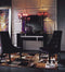 Chairs Black Accent Chair - Two 40" Black Velour Fabric and Wood Dining Chairs HomeRoots