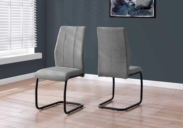 Chairs Black Accent Chair - Two 77.5" Fabric, Black Metal, and Polyester Dining Chairs HomeRoots