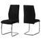 Chairs Black Accent Chair - Two 77.5" Velvet, Chrome Metal, and Foam Dining Chairs HomeRoots