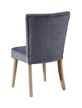 Chairs Blue Accent Chair - 21" X 22" X 34" Blue Wood Polyester Dining Chair HomeRoots
