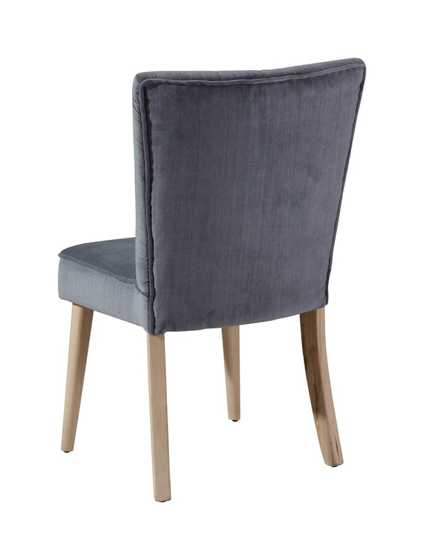 Chairs Blue Accent Chair - 21" X 22" X 34" Blue Wood Polyester Dining Chair HomeRoots